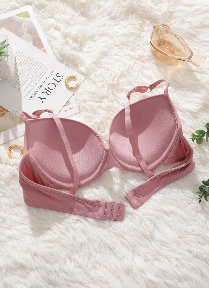 Neue sexy nahtlose BHs für Damen, Push-Up-BH mit verstellbaren Trägern, 5 einfarbige Farben, 3/4-Cup-Bralette für Damen in Übergröße 34-42B – Detail 7