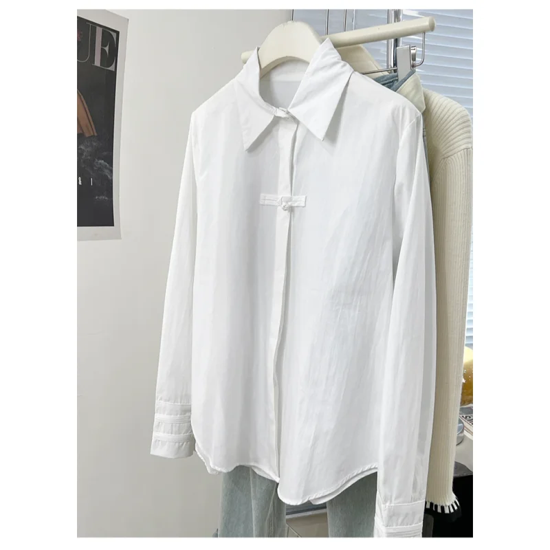 Blusa de verano para mujer, camisa de primavera, blusa para mujer, Maxi Blusas de gasa, informal, elegante, Vintage, manga larga, holgada de gran tamaño, blanca