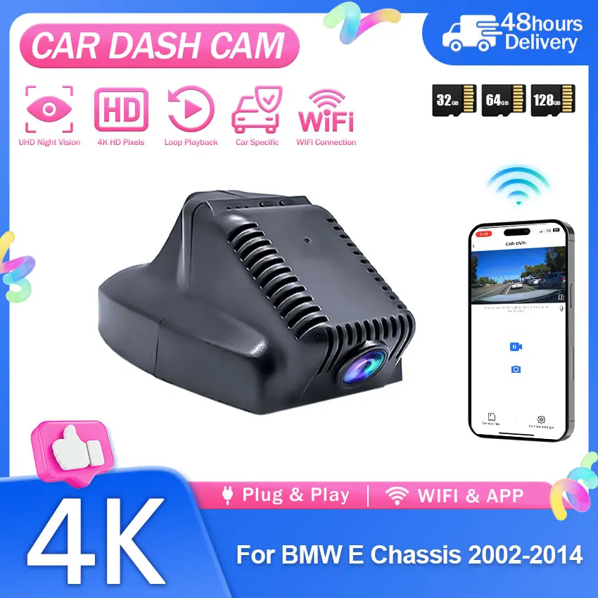 4K Dash Cam Plug and Play For BMW E Chassis E39 E46 E53 E60 E61 E66 E70 E82 E84 E87 E89 E90 E91 E93 Z4 2002-2014 Video Recorder