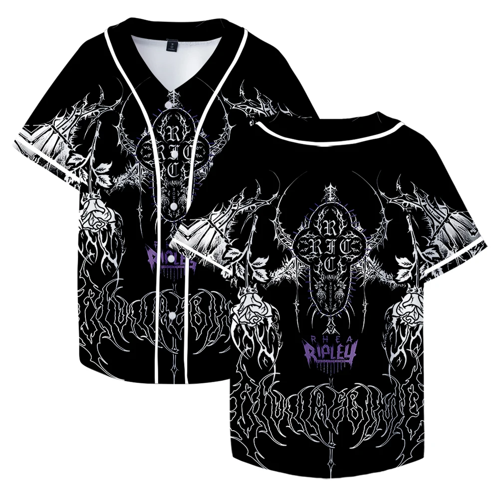 

Бейсбольная куртка Rhea Ripley Merch, футболки, летняя модная футболка унисекс с v-образным вырезом и короткими рукавами