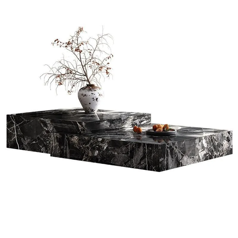 New Italian minimalist rectangular coffee table combination, simple living room home rock slab modern high-end coffee table