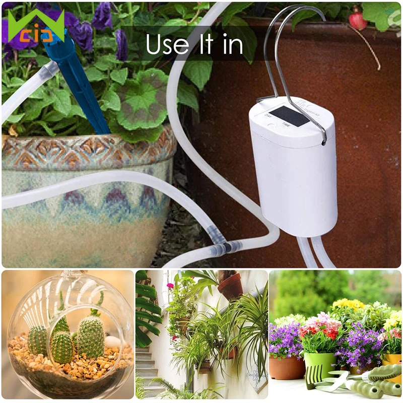 

Automatic Watering Pump Gardening Tool Controller Flowers Plants Sprinkler Drip for Balcony/Living Room Set Watering Time