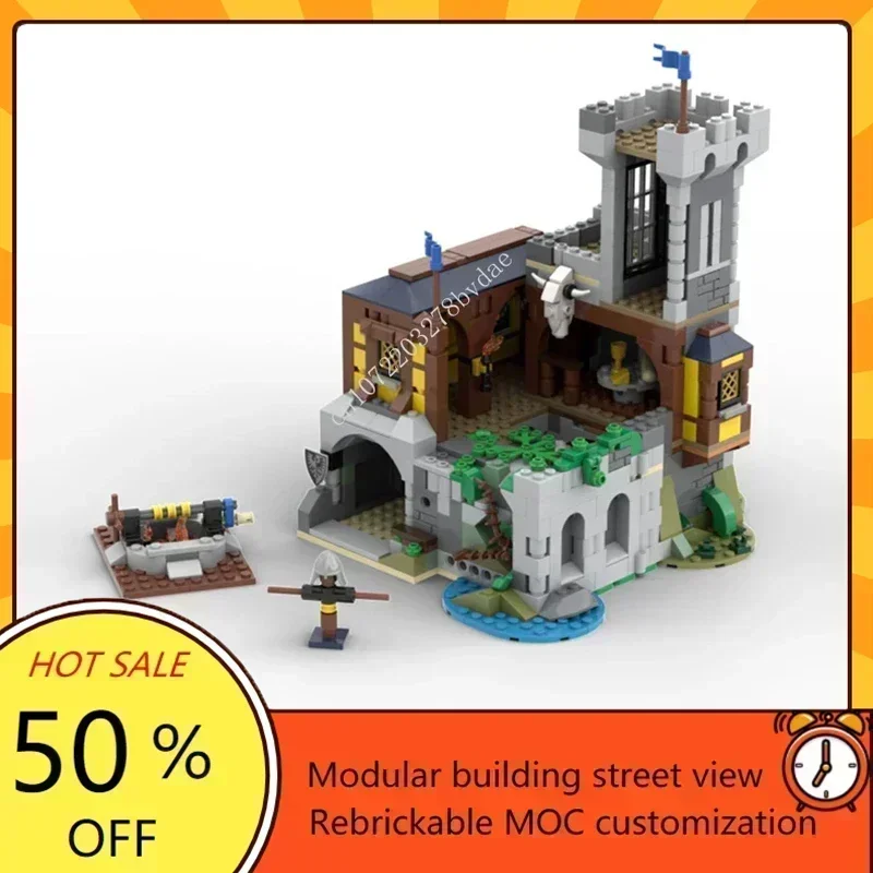 944PCS Medieval Black Falcon's Tower Model Customized MOC DIY Holiday Creative Assembly Puzzle Christmas Birthday Toy Gift
