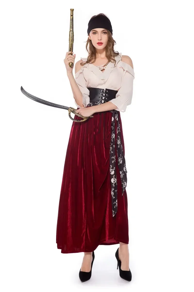 

Cosplay Pirates Medoeval Gothic Fancy Dress Women Costume