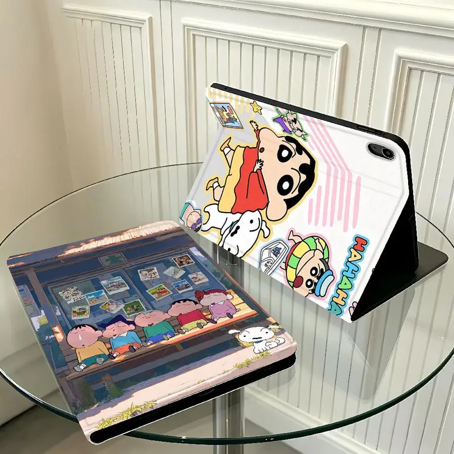 Pie C-Crayon Shinchan With Pencil Holder Case for Apple iPad Air 11 13 M4 M3 M2 A16 2026 10th 7/8/9th Pro11 13 Air 4/5/6th