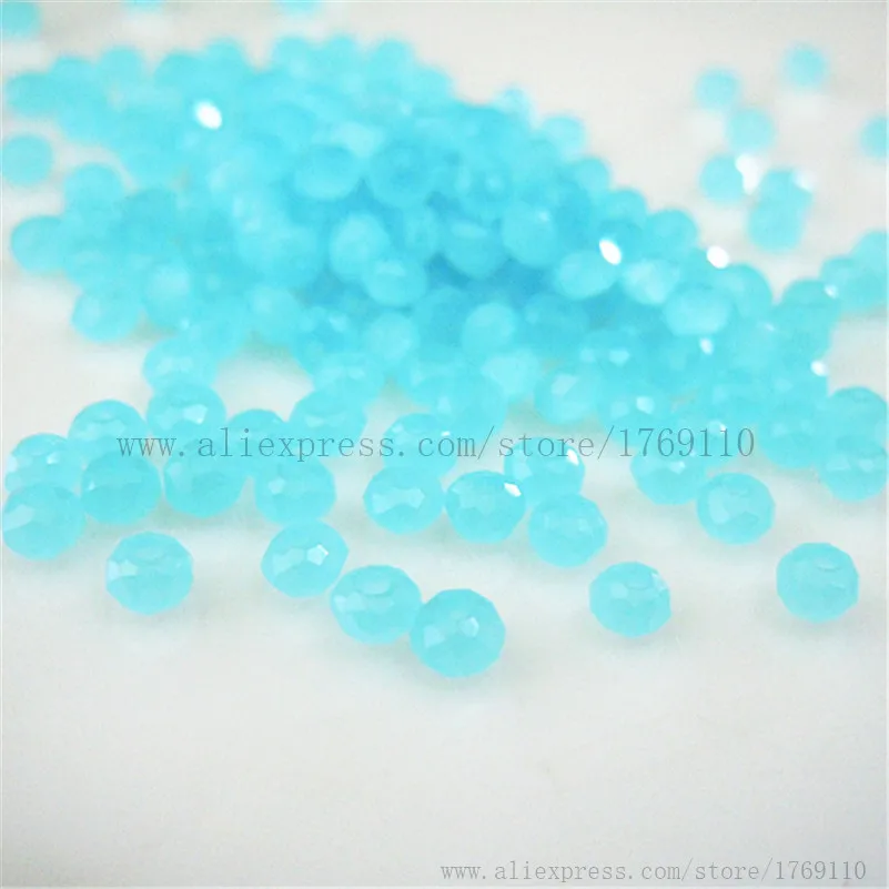 Isywaka Solid blue Color 170pcs 2mm Rondelle Austria faceted Crystal Glass Beads Loose Spacer Round Bead for Jewelry Making