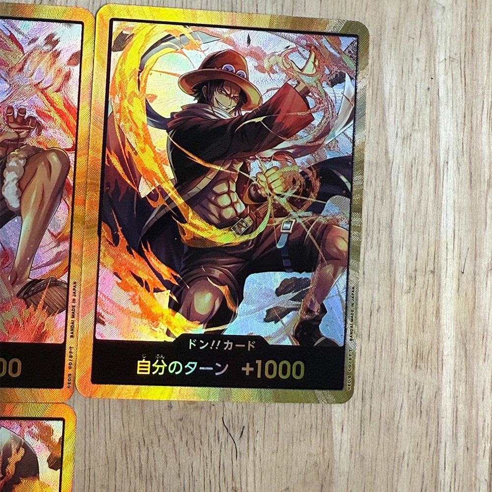 3 قطعة/المجموعة أنيمي OPCG جمع بطاقة الذهب دون! بطاقة لوفي ايس سابو اليابانية احباط الانكسار اللون بطاقة فلاش هدايا الطفل