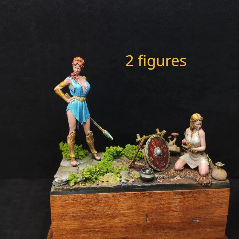 

Painters and warriors Full Resin Figure 1/24 Scale 75mm Model Kit Miniatures GK Diy Unassembled and Unpainted Diorama Toys