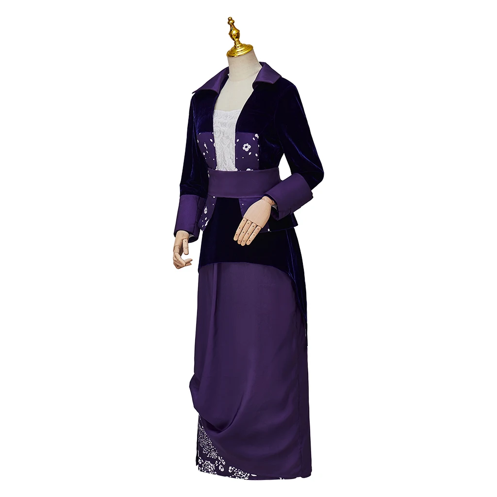 Titanic Rose Cosplay Costume Rose DeWitt Bukater Titanic Dress Purple Rose Flying Costume Outfit for Women Adult