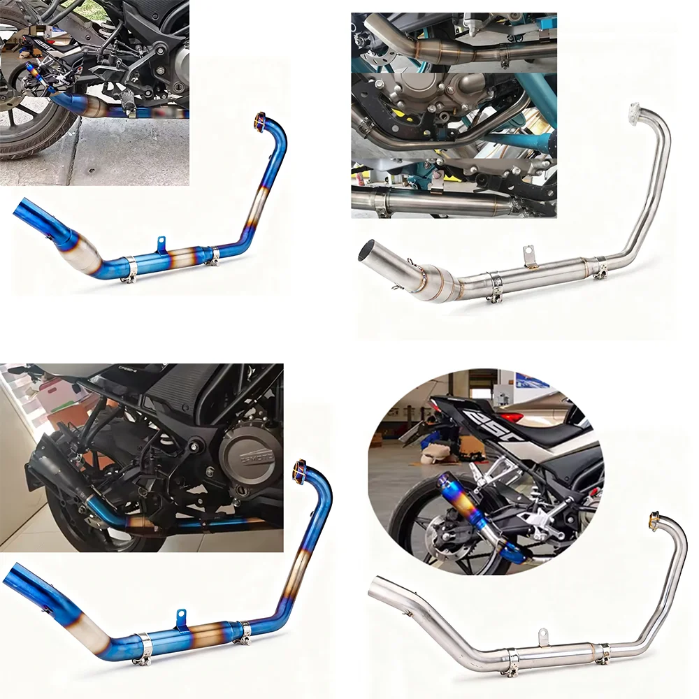 

motorcycle modified middle section for CFMOTO 250NK/SR front section, rear end connected to 51MM inner diameter exhaust pipe