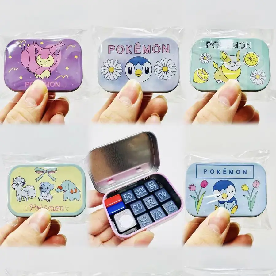 PTCG Pokemon Match Scoring Damage Counter Damage Indicator Flip-top small metal box storage box Skitty Yamper Cubchoo Wave 1