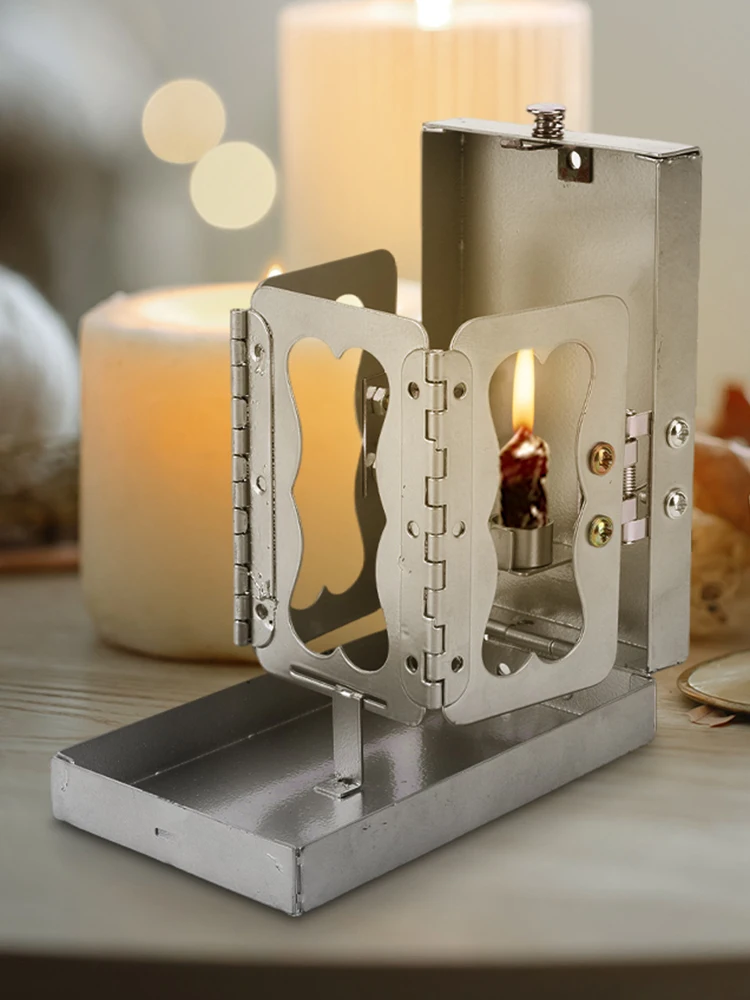 

Складной карманный фонарь-подсвечник в винтажном стиле, маленький карманный фонарь-подсвечник для кемпинга и дома, декоративный маленький подсвечник для улицы