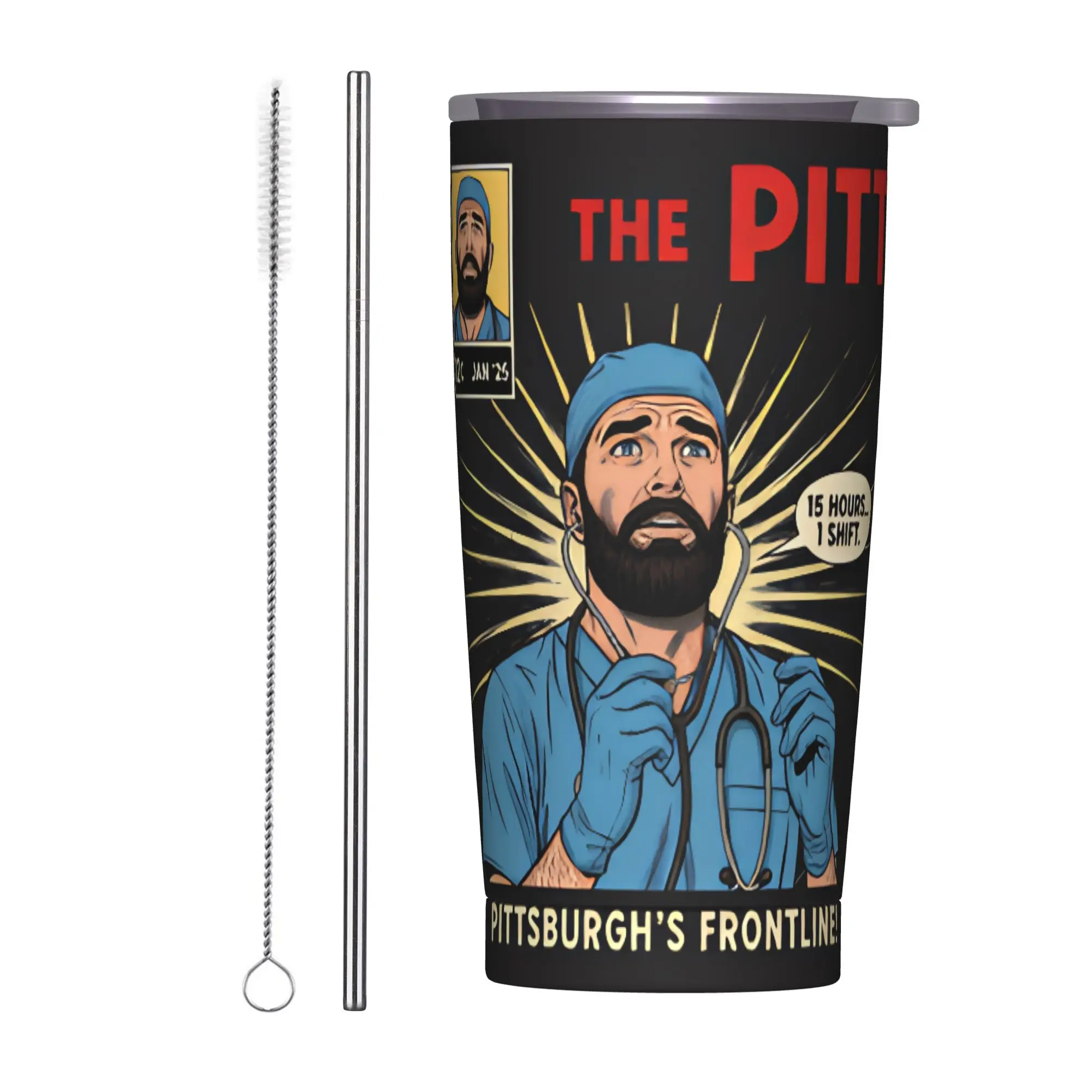 Pittsburgh Trauma Medical Center Tumbler  Insulated Cold and Hot Water Bottle Stainless Steel Beach Car Mugs