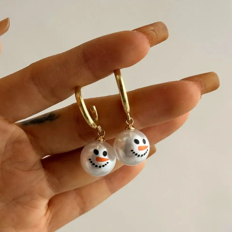 

Enchanting Christmas Snowman Earrings Collection for Women Funny Emoji Pack Various Size Earrings Friendship Jewelry Gifts ﻿