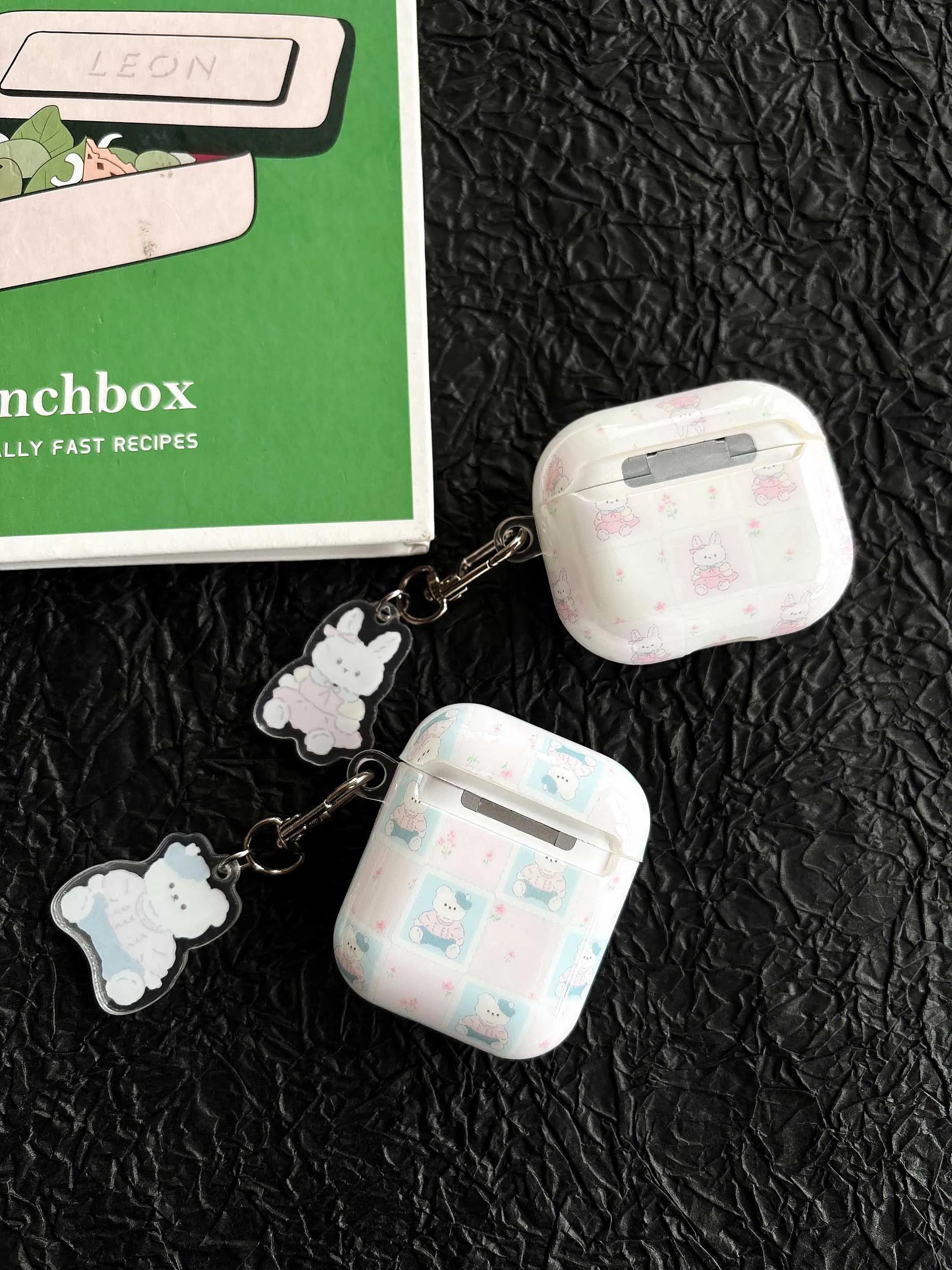 Earphone case for apple airpods pro2nd 3 cartoon harging box for airpod 1 2 pro pink floral blue bears cute bunny fundas