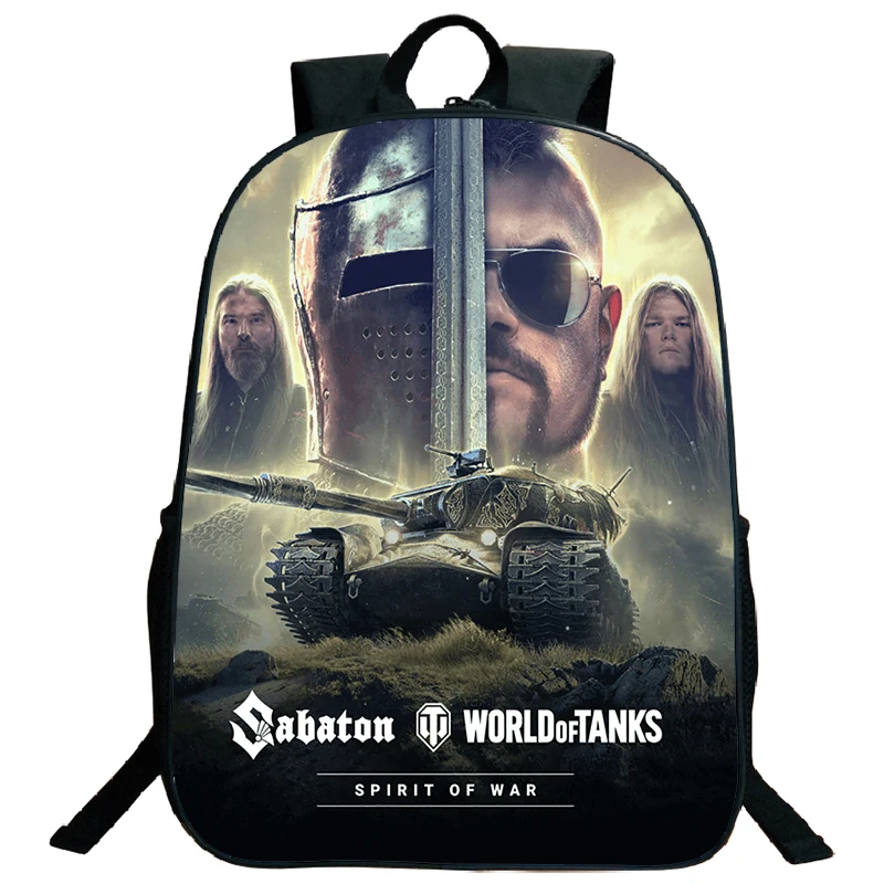 World of Tanks Backpack 16 Inch 3D Game Anime War Thunder School Bags War Tanks Backpacks for School Teenager Boys Large Bookbag