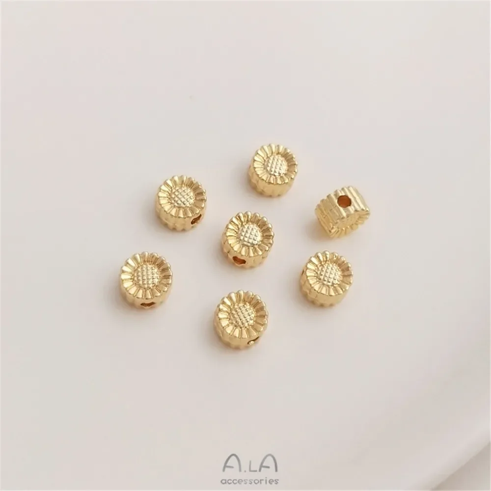 

14K gold colored lollipop small daisy lantern copper beads separated beads manual beading DIY jewelry loose beads accessories