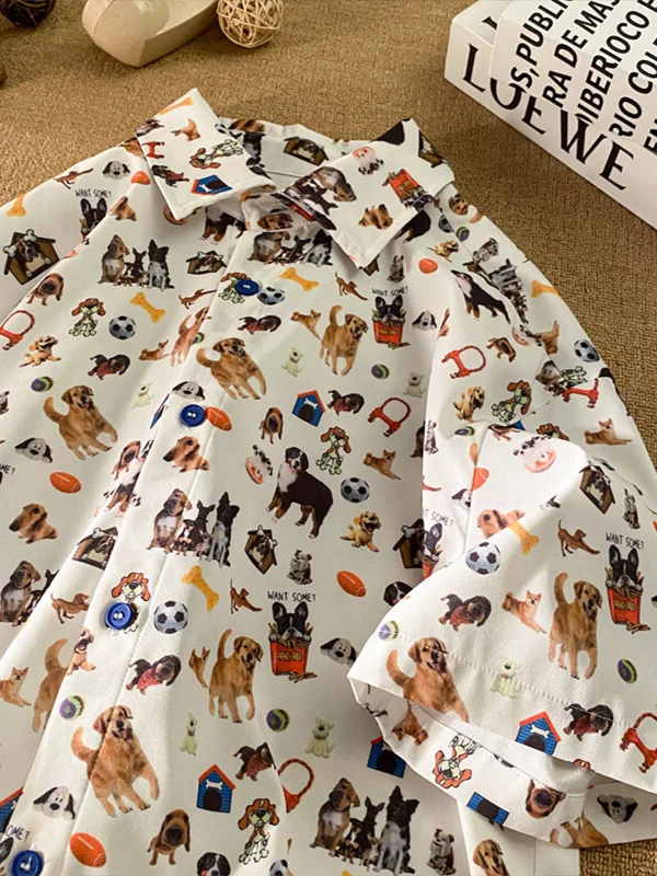 

Summer Thin Ice Silk Beach Vaion irt for Dogs Loose Fit ort Sve Qui Dry Outerwear Youth Faion Printed Casual irt