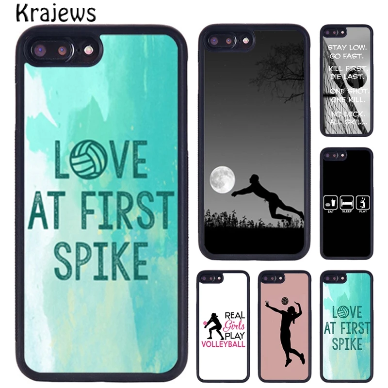 Krajews Play Volleyball Ball Phone Case For iPhone 16 15 14 X XR XS 11 12 mini 13 Pro MAX Plus cover shell coque