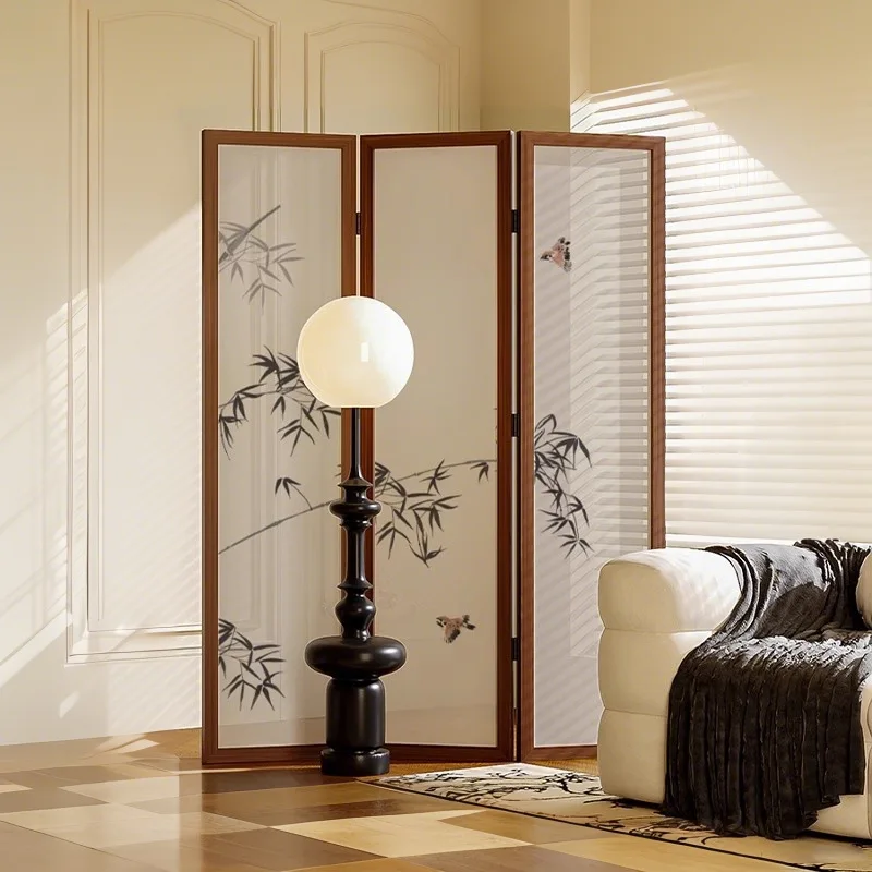 French vintage screen partition, living room sofa corner decoration, foldable, movable bedroom, home bamboo feature wall