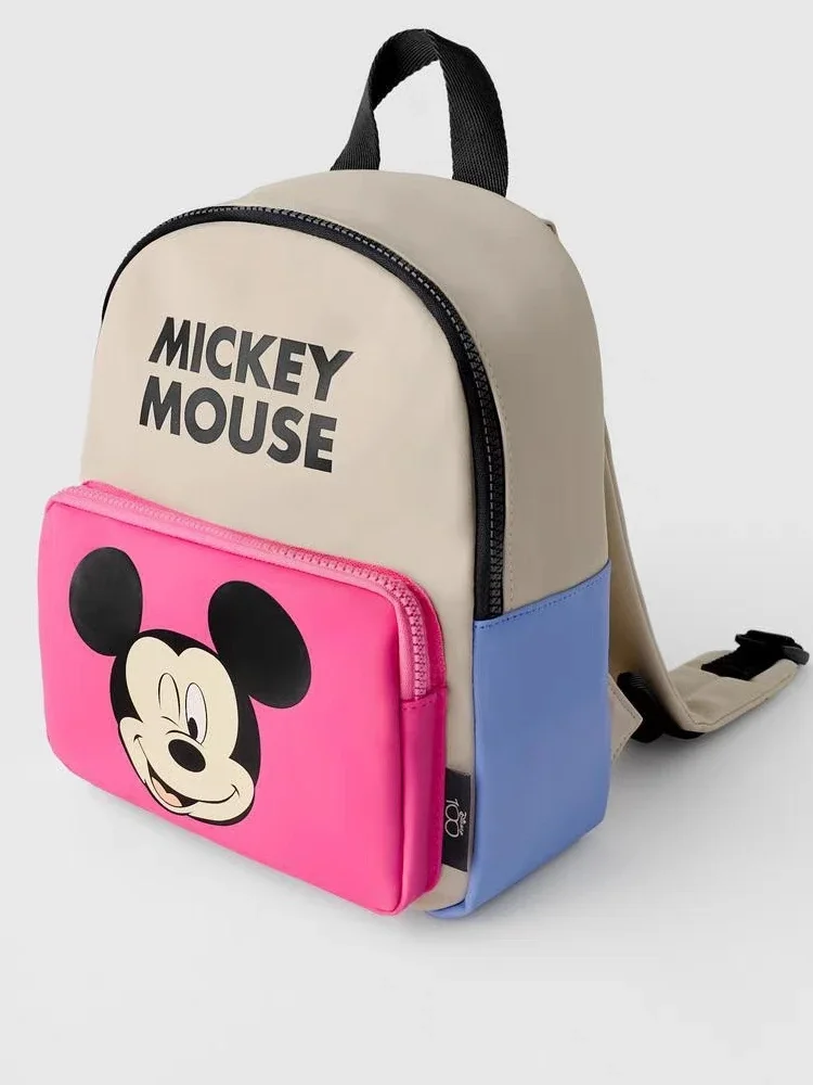 Fashion Brand Children Mickey Schoolbag Boys And Girls Kindergarten Backpack Printed Cartoon Two-shoulder Bag Kids Bags Disney