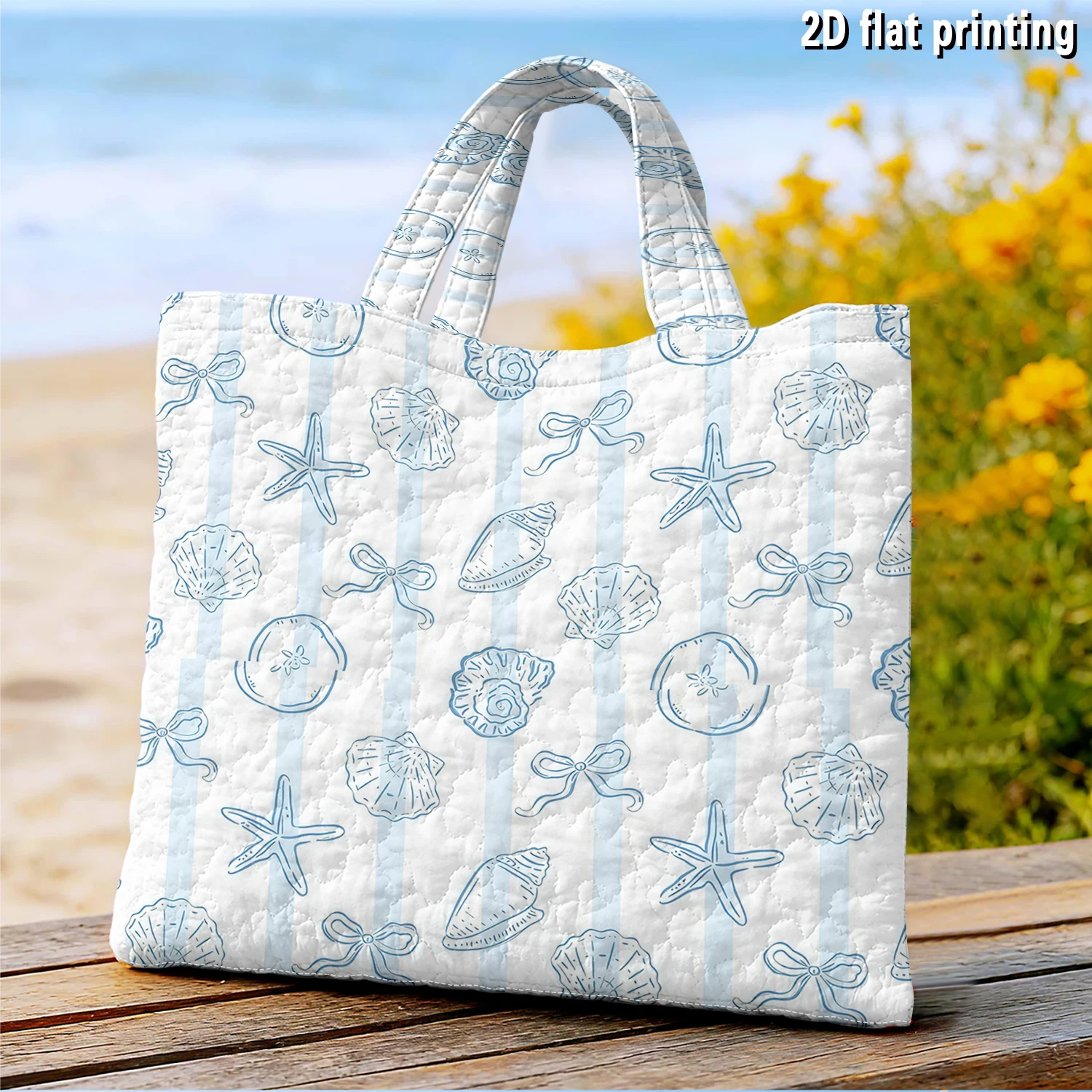 Women Fashion Fun - Shell Stripe Bow Women canvas shoulder