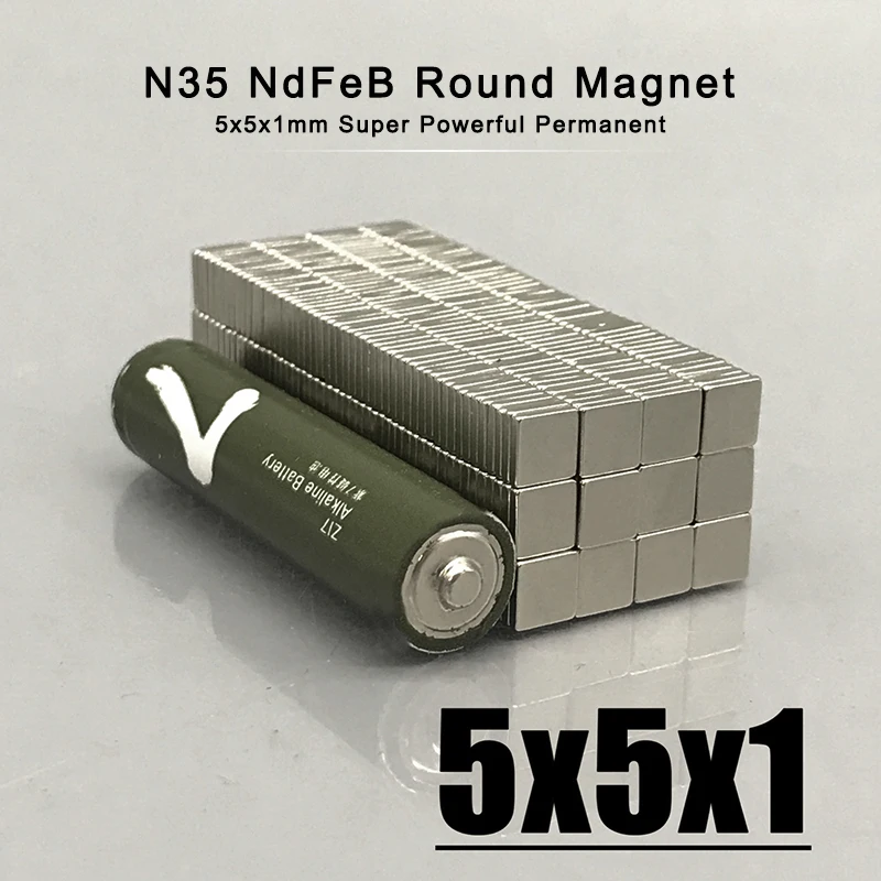 20-500Pcs Size 5x5x1 mm NdFeB N35 Magnets Super Strong Neodymium magnet 5*5*1mm Magnetic Materials Imanes