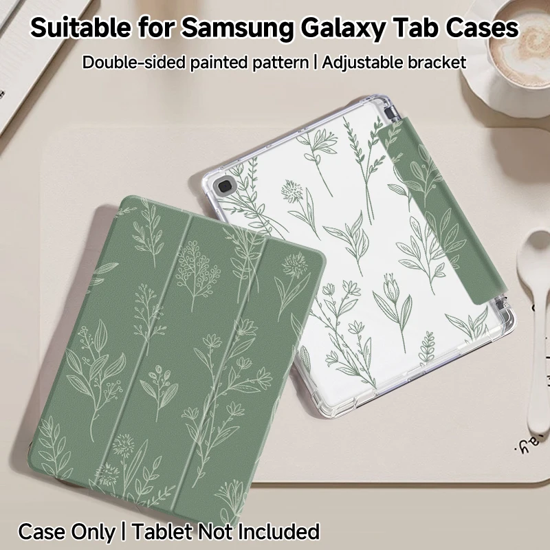 For Samsung Galaxy Tab S7S8S9 11 inch，S6 lite 10.4 A7 lite 8.7 A8 10.5 A9+ S7+S8+S9+ 12.4，Tri-fold double-sided painted case