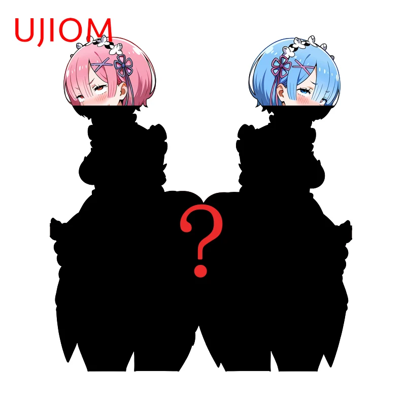 UJIOM Rem Ram Seductive Anime Figure Wall Sticker Fashion Amusing Occlusion Scratch PVC Decal Exquisite Wallpapers For Kids