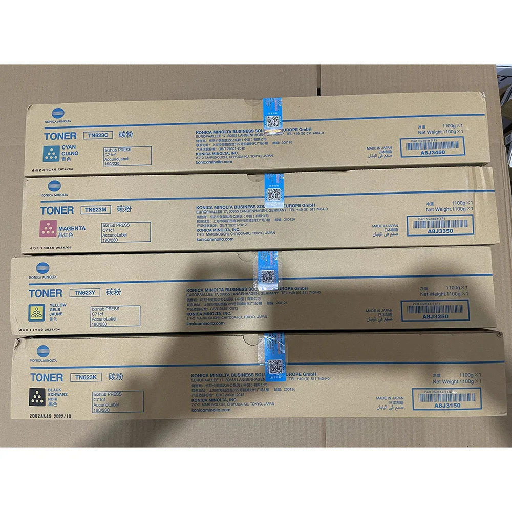 1set 4X TN623 Original CMYK Toner Cartridge for Konica Minolta AccurioLabel 190 230 Bizhub Press C71cf Asian Version 1100g