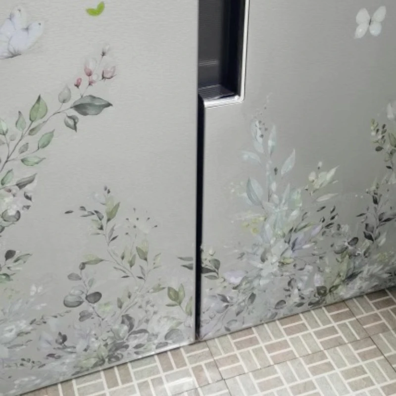 Pleasant Spring Fresh Leaf Butterfly Wall Sticker Living Room Bedroom Walls Fridge Decal Self-adhesive for Interior Decoration
