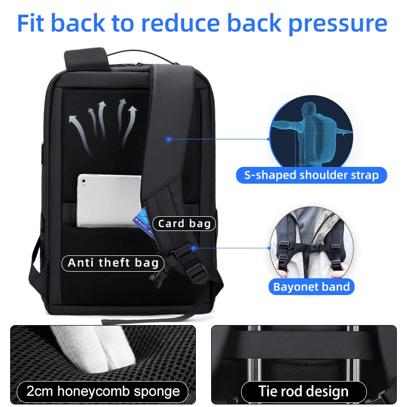 FENRUIEN 2022 Anti Theft New Business Backpack Fashion Multifunctional Waterproof USB Charging Backpack 15.6 inch laptop bag