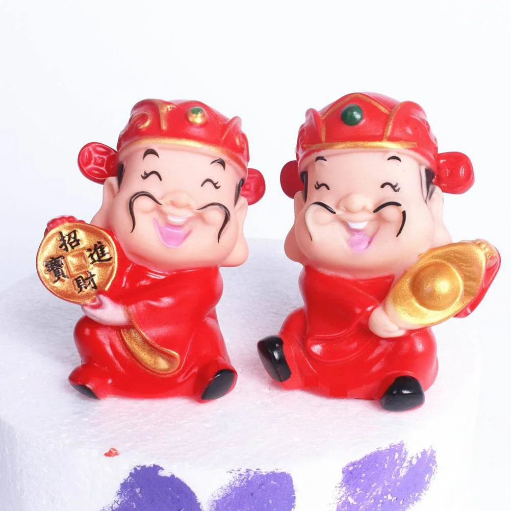 Adornos para tarta del Dios de la riqueza, decoración de estilo chino para mesa de postre de cumpleaños, decoración para magdalenas, decoración del Dios de la riqueza, 3 uds.