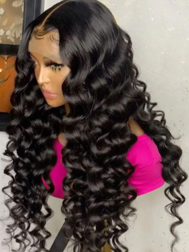 Wig Frontal gelombang dalam longgar 40 inci rambut manusia 13X6 Wig renda depan untuk wanita Gelombang alam keriting 360 penuh HD Wig renda prepked