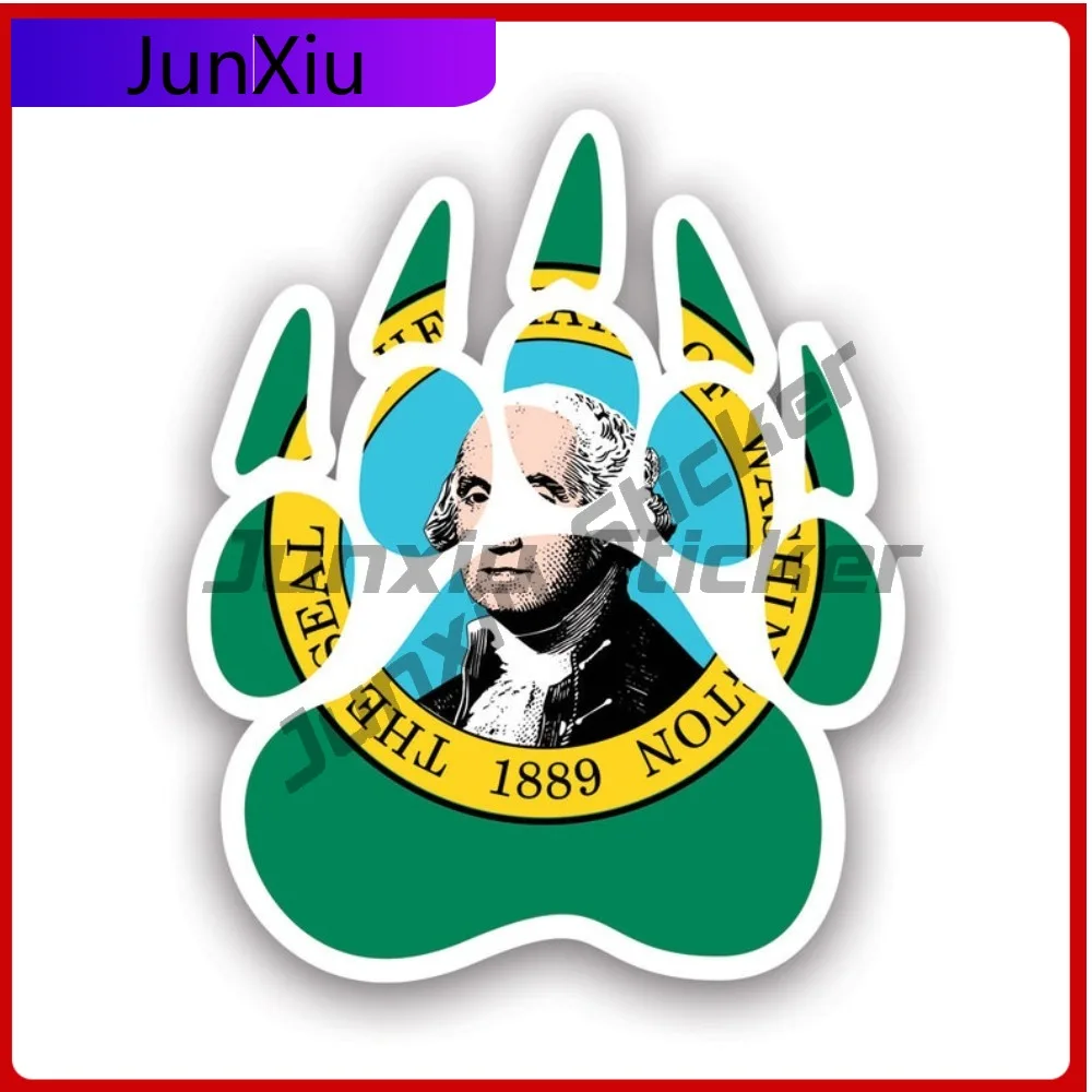 

Washington State Bear Fade Resistant Scratch Resistant Anime Style For Bumper Car Body Laptop Removable No Residue Decal
