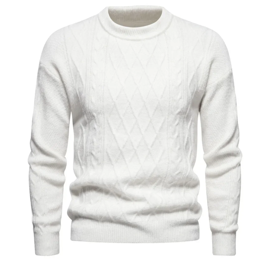 

2023 Autumn/Winter Top Men's New Warm Bottom Round Neck Sweater Pullover with Inner Layer Men's Long Sleeve Soft Knit