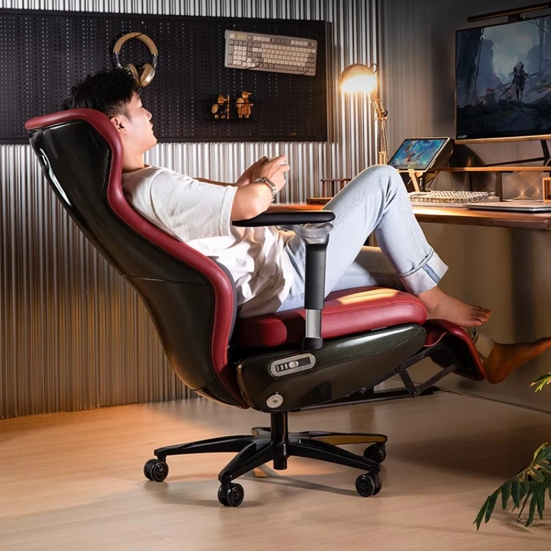 Massage-Heizstühle aus Leder, elektrischer Designer-Computer, ergonomischer Bürostuhl, Liegestuhl, übergroße Silla, Heimbüro