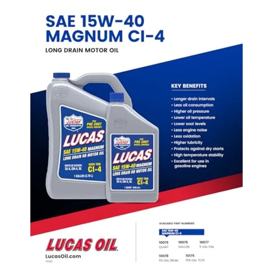 10076PK4 15W40 زيت شاحنة Magnum High TBN لأداء المحرك الثقيل في نقل LongHaul والمعدات الصناعية 1