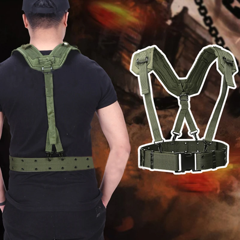 Equipamento exterior ajustável Suspender para homens, cintas táticas, cinto de dever, arnês para combate, correia de prontidão, novo tipo