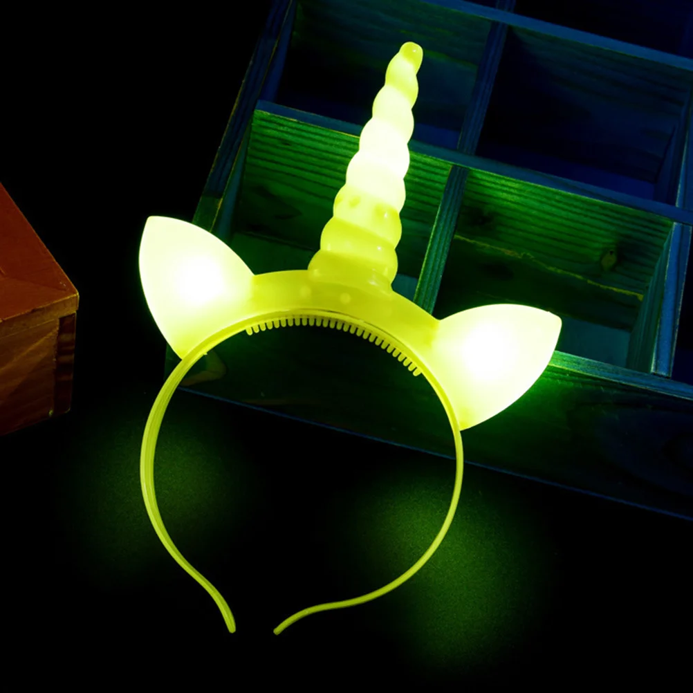 3 قطعة مضيئة يونيكورن رئيس الأطواق متوهجة Hairwear لحفلة موسيقية هالوين حفلة تنكرية تأثيري ملحق يونيكورن الشعر هوب #1