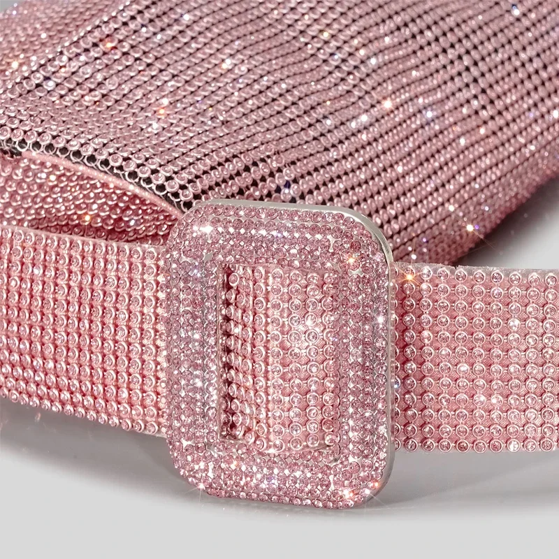 Luxury Rhinestone Women Shoulder Bags Designer Diamonds Flap Lady Handbags Shiny Crystal Mesh Evening Party Purses Female 3