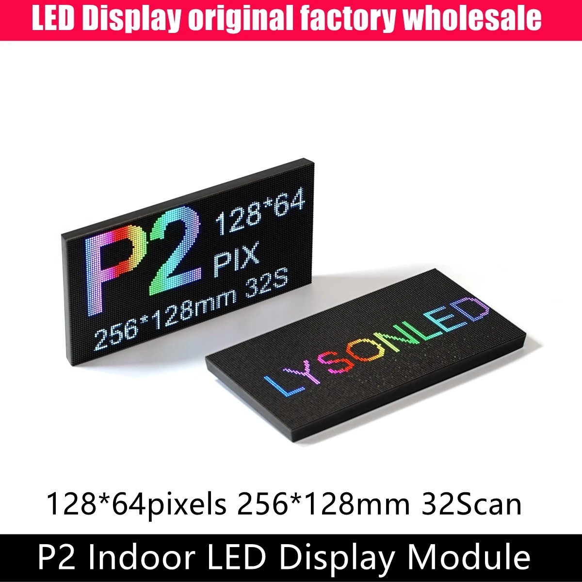 P2 Indoor SMD 3-IN-1 Full Color LED Display RGB Panel 256*128mm 128*64 Pixels Super High Resolution 1920HZ