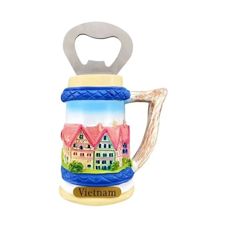 Vietnamese Hanoi European Town Tourist Souvenir Creative Three Dimensional European Architecture Classical Pot Bottle Opener Ref