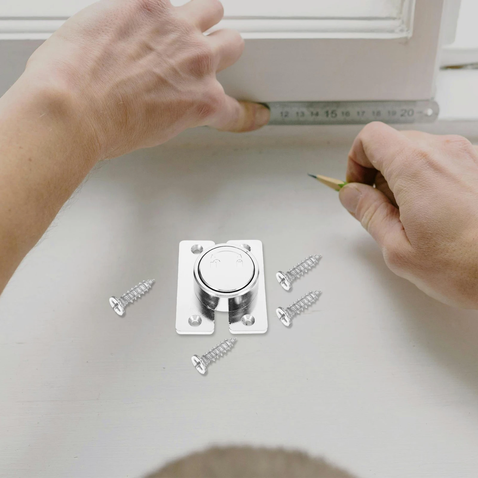 

No Drilling Zinc Alloy Rotating Door Latch for Sliding Doors Security Lock Black 180 Degree Rotatable Hardware