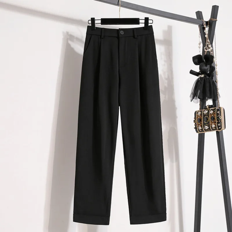 High Waist Draped Wide Leg Pants plus Size Straight Cut Suit Trousers for Women Summer New Style Slimming Loose Casual Pants