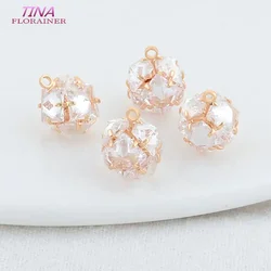 4PCS 10*11MM 14K Gold Color Brass Round Charms Pendants Necklace Earrings Jewelry Making Supplies Accessories