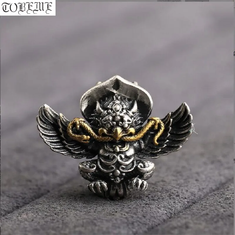 Solid 925 Silver Tibetan Garuda SmallPendant Buddhist Garuda Amulet Good Luck Charm