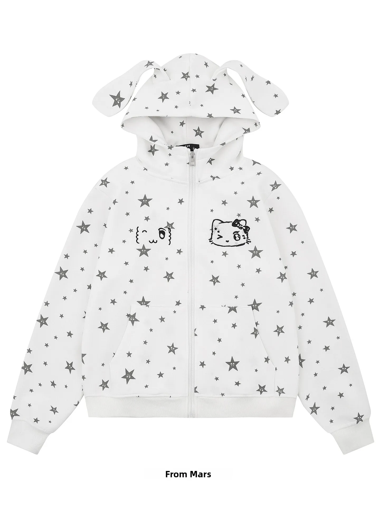 

Свободный винтажный кардиган-худи в американском стиле от бренда Star Little Dog: модная женская верхняя одежда