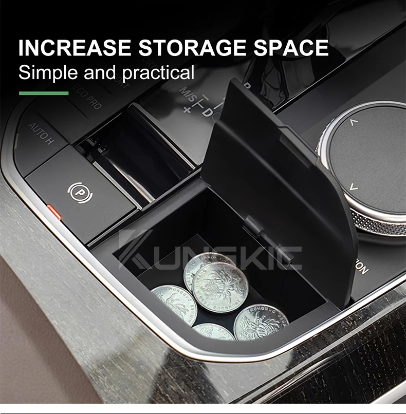 Storage Box For BMW G20 F40 G01 G05 G26 G02 G07 G06 F44 3 Series 4 Series X3 X5 X7 i4 LHD Modification Console Gear Shift Easy