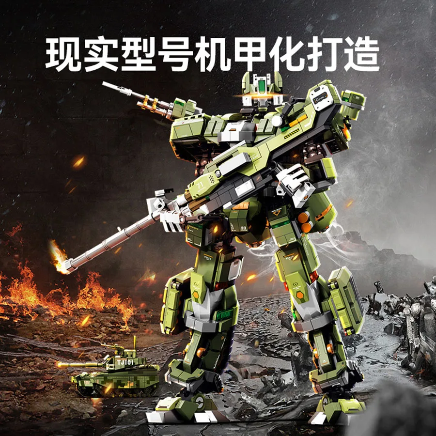 Mecha Robot Soldier Assembling Small Particle Building Blocks Desktop Decoration Puzzle Model Children Toys Boy Gift For Friends